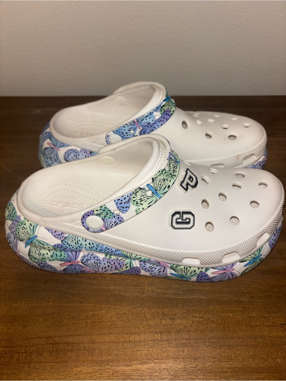 Crocs Classic Crush Butterfly Clog Platform Heel Shoes Size M9 / W11 - Picture 2 of 6